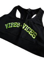 Vibes and Vices Sports Bra Sports Bra Small / Black/Neon,Medium / Black/Neon,Large / Black/Neon,X-Large / Black/Neon,2X-Large / Black/Neon,3X-Large / Black/Neon Black