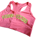 Vibes and Vices Sports Bra Sports Bra Small / Pink/Neon,Medium / Pink/Neon,Large / Pink/Neon,X-Large / Pink/Neon,2X-Large / Pink/Neon,3X-Large / Pink/Neon Pale Violet Red