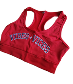 Vibes and Vices Sports Bra Sports Bra Small / Bulls,Medium / Bulls,Large / Bulls,X-Large / Bulls,2X-Large / Bulls,3X-Large / Bulls Firebrick